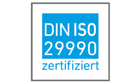 Logo DIN 29990 zertifiziert